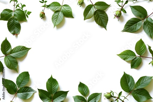 green leaves isolated on white