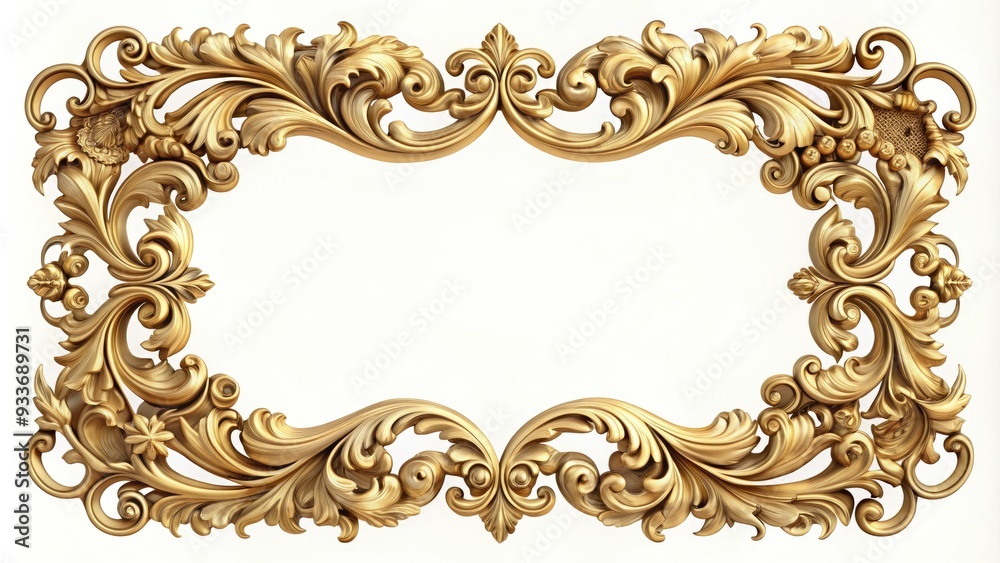 Ornate, gold-toned Victorian frame with intricate floral patterns, curved lines, and beveled edges, surrounding a blank, creamy-white background, perfect for digital art or text insertion. Ornate, gold-toned Victorian frame with intricate floral patterns, curved lines, and beveled edges, surrounding a blank, creamy-white background, perfect for digital art or text insertion.