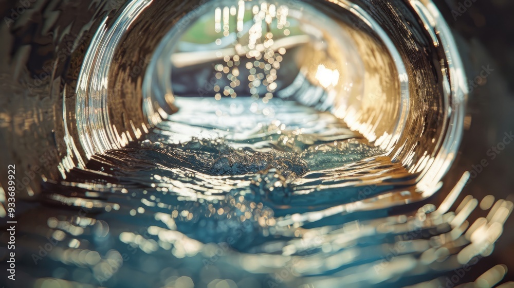 underground reservoir with clear clean water being pumped into the subsurface irrigation system. underground reservoir with clear clean water being pumped into the subsurface irrigation system.