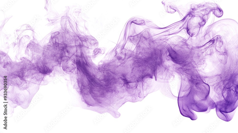 Watercolor abstract illustration of purple smoke on a white background Watercolor abstract illustration of purple smoke on a white background