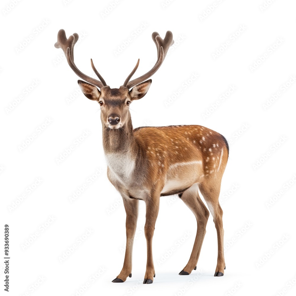 Fallow deer isolated on a white background Fallow deer isolated on a white background
