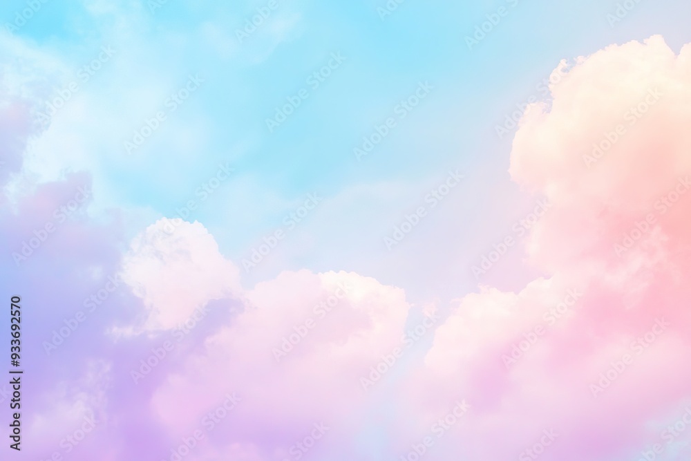 Pastel clouds in soft blue and pink hues for serene sky Pastel clouds in soft blue and pink hues for serene sky