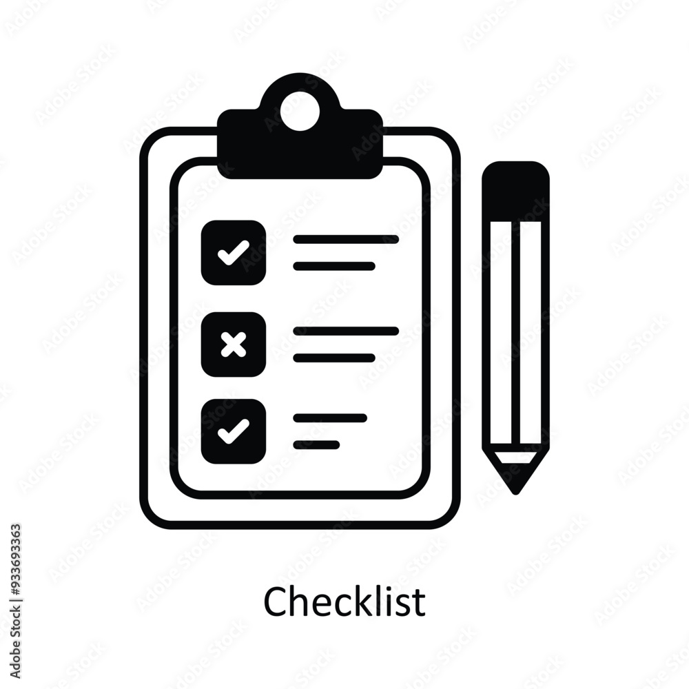 Checklist vector solid Icon Design illustration. Smart Home and Technology Symbol on White background EPS 10 File Checklist vector solid Icon Design illustration. Smart Home and Technology Symbol on White background EPS 10 File