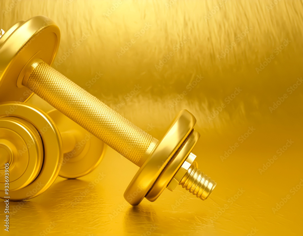 Fototapeta premium Golden dumbbells
