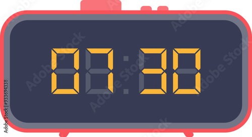 Digital alarm clock showing 7:30, symbolizing wake-up time or reminder.