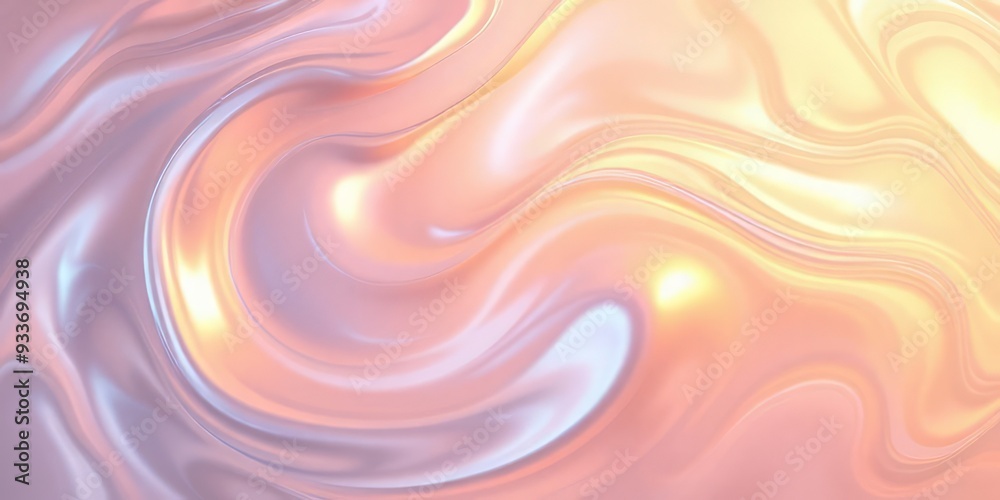 Obraz premium Iridescent Liquid Swirls in Calming Hues