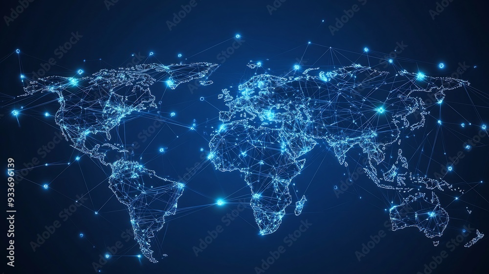 Global Network Connection - World Map Global Network Connection - World Map