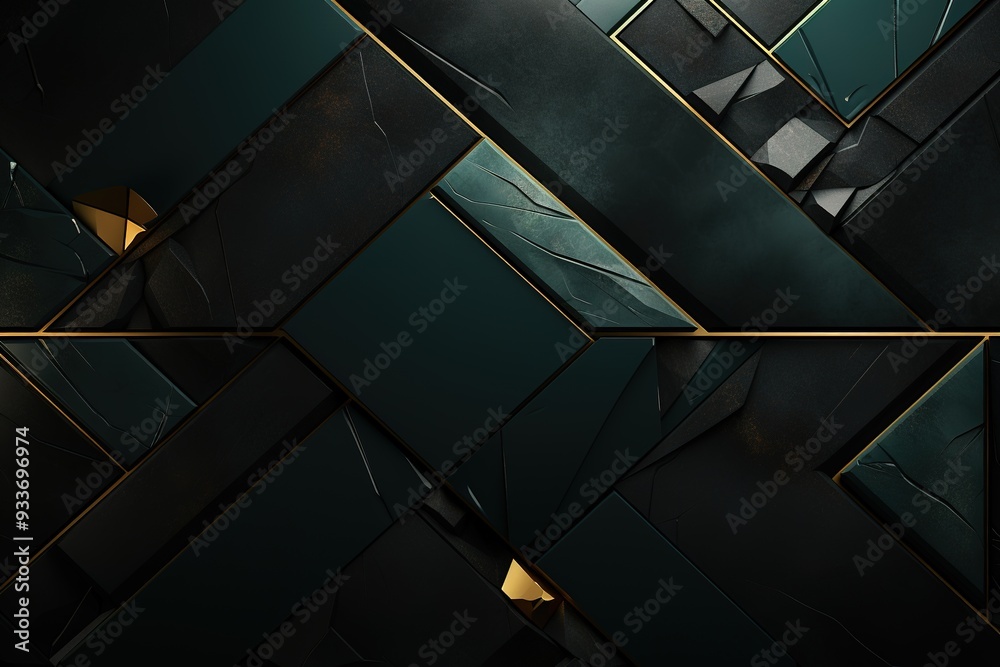 Abstract geometric background with black and gold. Abstract geometric background with black and gold.