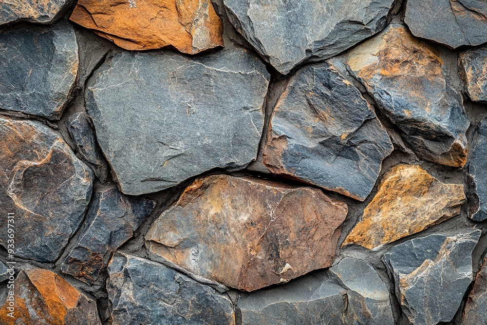 Closeup of rugged stone wall texture with varied tones Closeup of rugged stone wall texture with varied tones