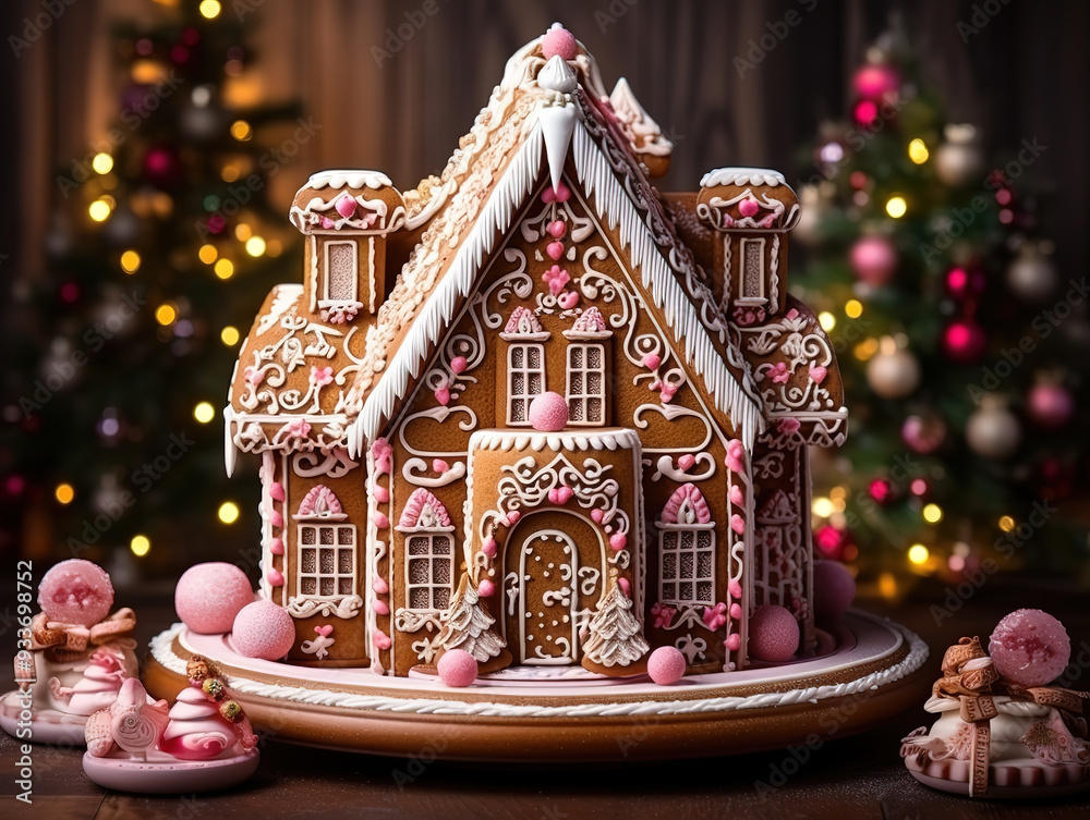 Naklejka premium Lovely christmas gingerbread cookies.