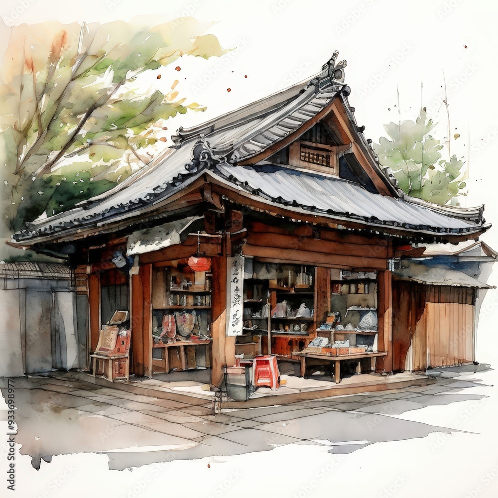 Fototapeta premium the AI Image Generator, , Ancient japanese architecture