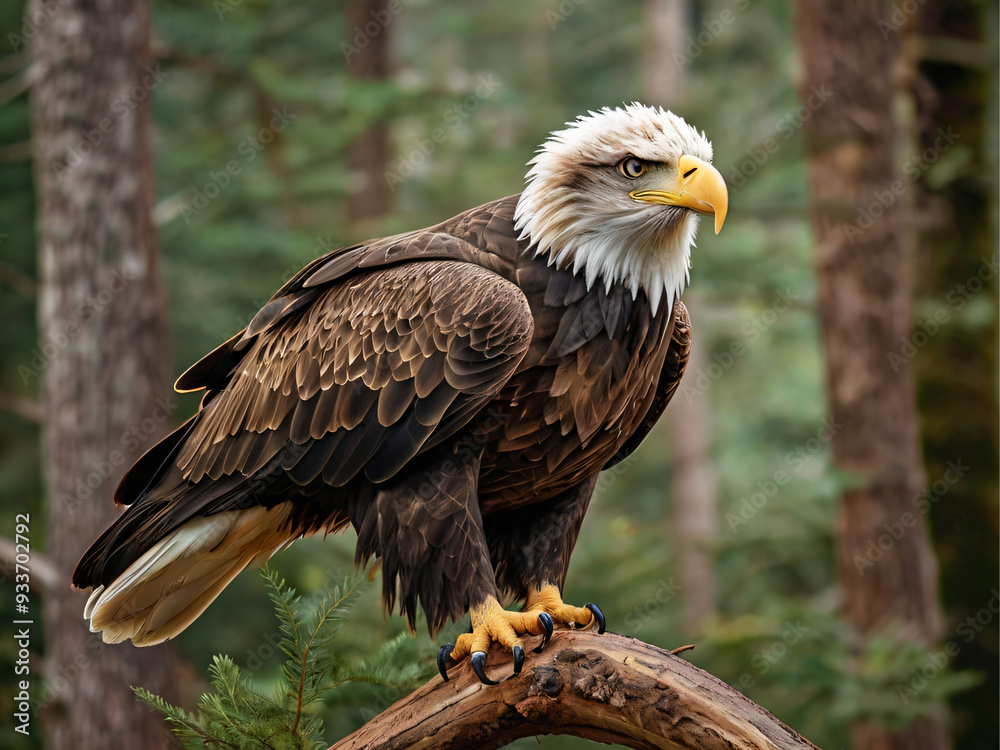an eagle perched majestically on a tree branch an eagle perched majestically on a tree branch