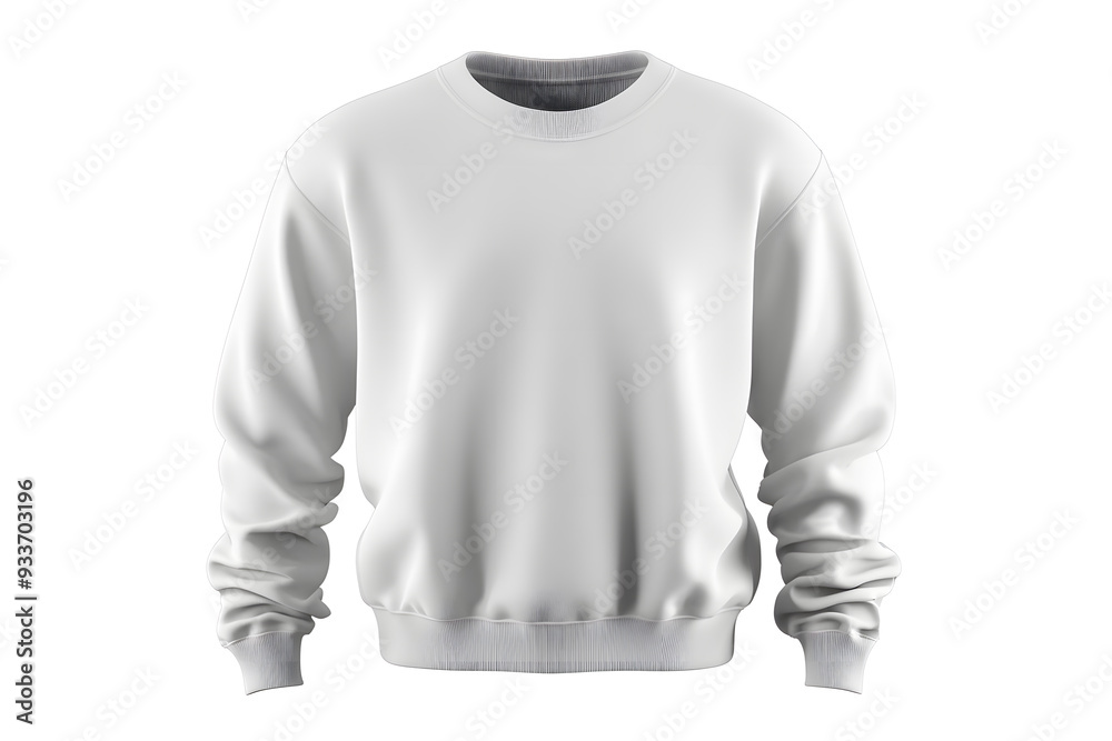 Mockup of white sweatshirt, blank pullover with a long sleeve, isolated on white background Mockup of white sweatshirt, blank pullover with a long sleeve, isolated on white background