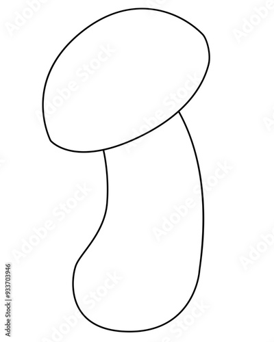 Boletus edulis, edible wild mushroom - vector linear picture for coloring. Outline. Сep, penny bun - mushroom for coloring book	