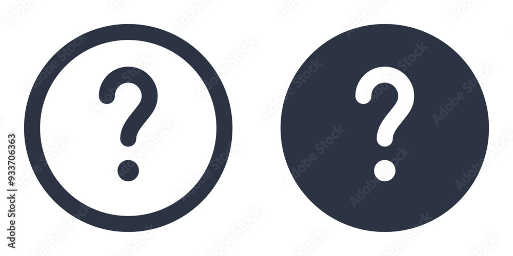 Question, Help or Inquiry simple icons set designed in filled, outline, line and stroke style Question, Help or Inquiry simple icons set designed in filled, outline, line and stroke style