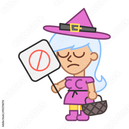 Witch holds no sign and dissatisfied