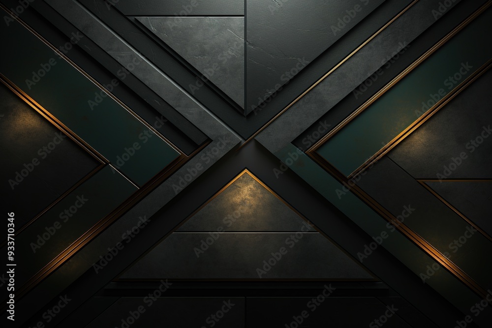 Abstract geometric background with black and gold colors. Abstract geometric background with black and gold colors.