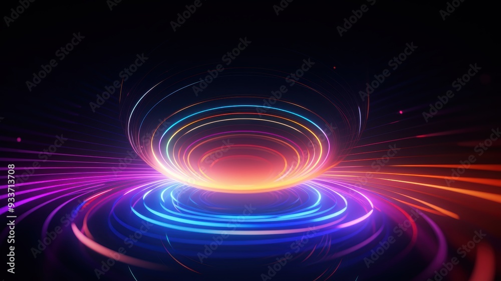 Abstract neon light circles Abstract neon light circles
