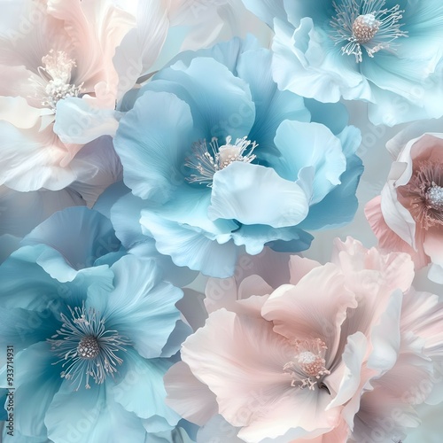 A colorful calm pastel color floral background; aesthetic wallpaper.