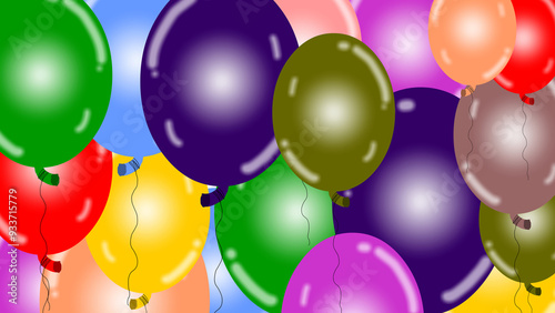 A backdrop of colorful balloons photo