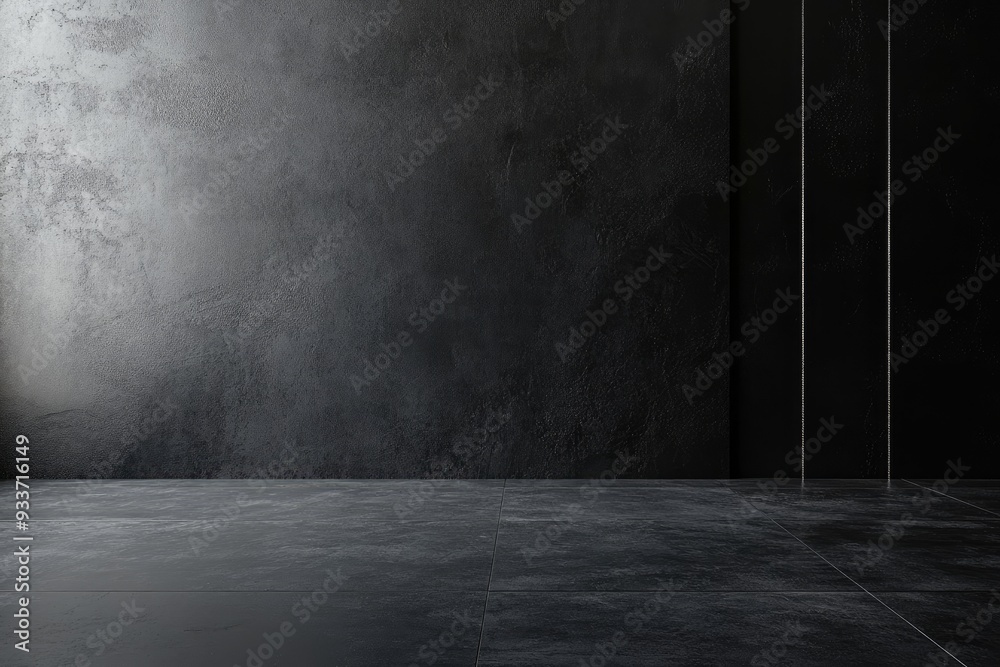 Dark Concrete Wall and Floor with Subtle Lighting Dark Concrete Wall and Floor with Subtle Lighting