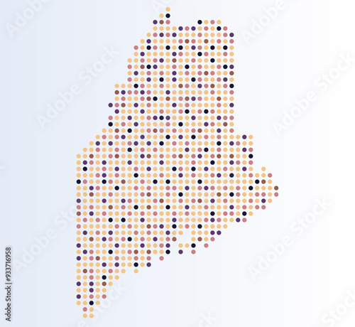 Map of Maine state from dots