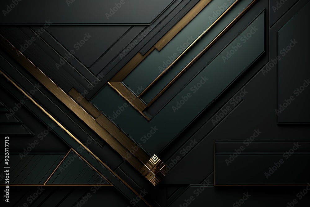 Abstract geometric background with black and gold elements. Abstract geometric background with black and gold elements.