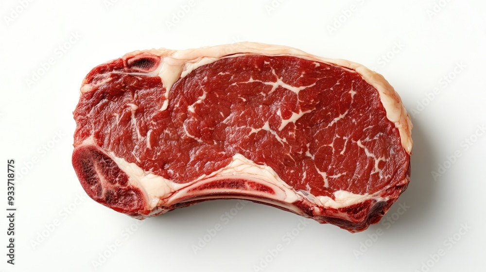 Raw beef steak on white background. Perfect for culinary, food, and restaurant websites. Raw beef steak on white background. Perfect for culinary, food, and restaurant websites.