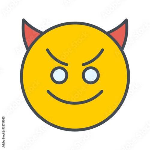 Smiling Face with Horns Vector Icon