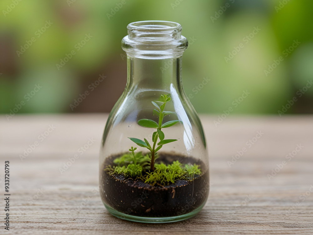 Plant a bottle garden, glass plant terrarium Plant a bottle garden, glass plant terrarium