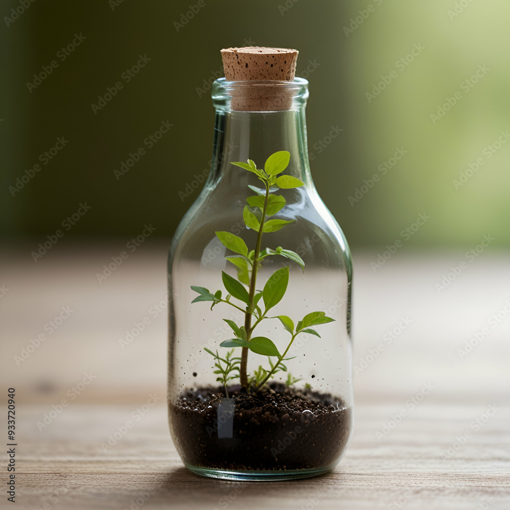 Plant a bottle garden, glass plant terrarium Plant a bottle garden, glass plant terrarium