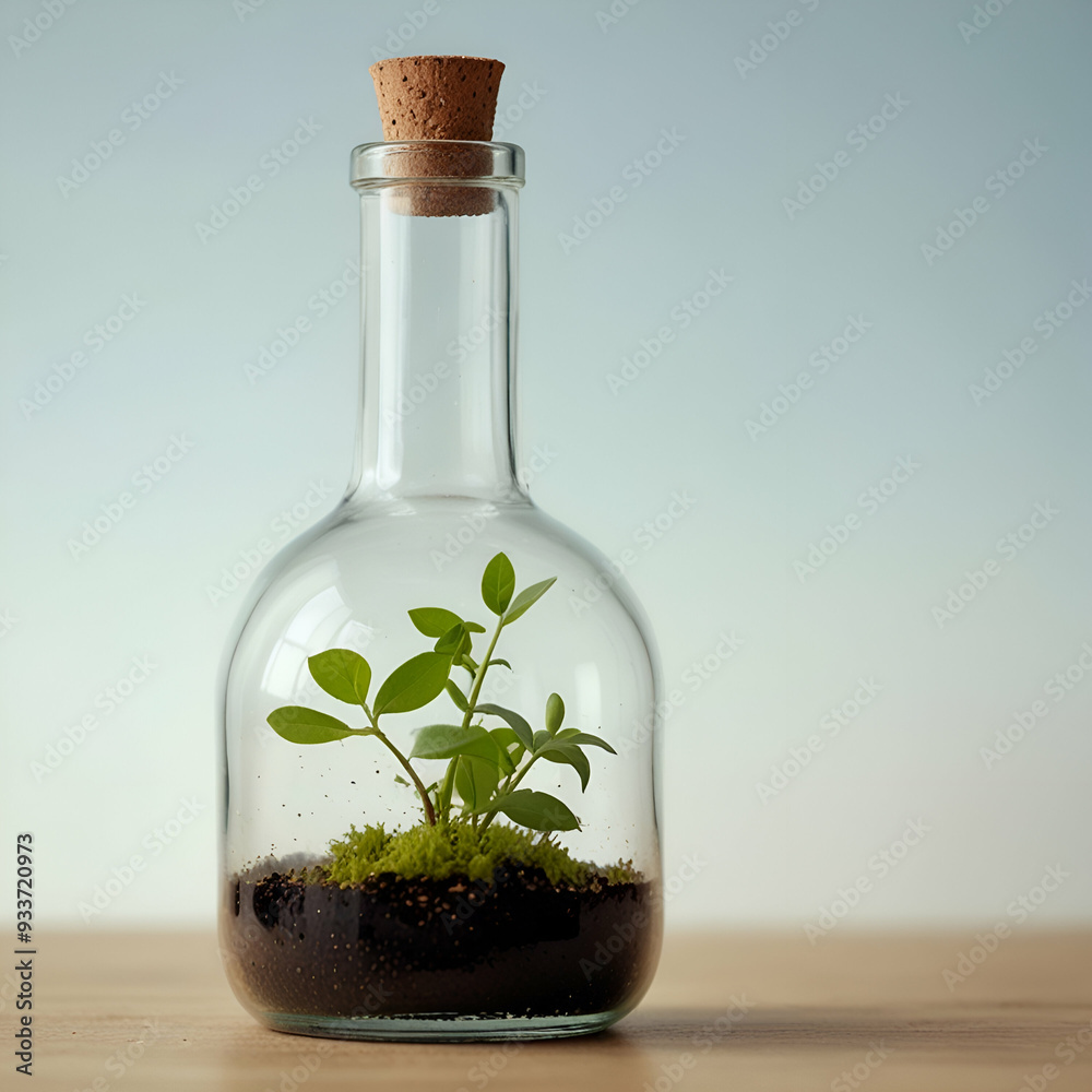 Plant a bottle garden, glass plant terrarium Plant a bottle garden, glass plant terrarium