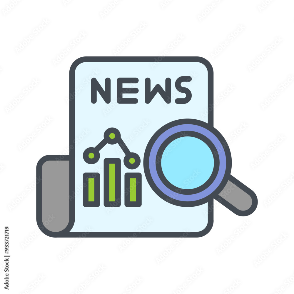 Fototapeta premium News Analysis Vector Icon