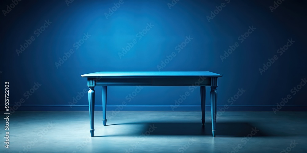 Classic blue table illuminated in darkness, blue, table, classic, dark, illuminated, vintage, elegant, retro Classic blue table illuminated in darkness, blue, table, classic, dark, illuminated, vintage, elegant, retro