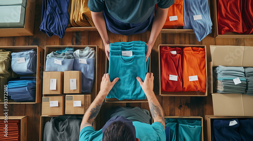 wardrobe with clothes