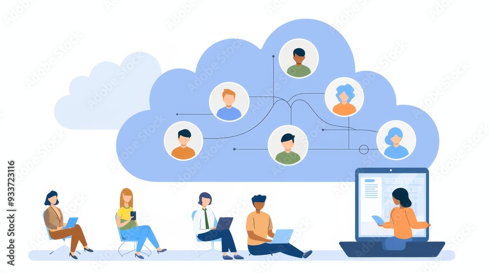 Diverse Team Connects Remotely through Cloud Computing for Collaboration and Productivity Diverse Team Connects Remotely through Cloud Computing for Collaboration and Productivity