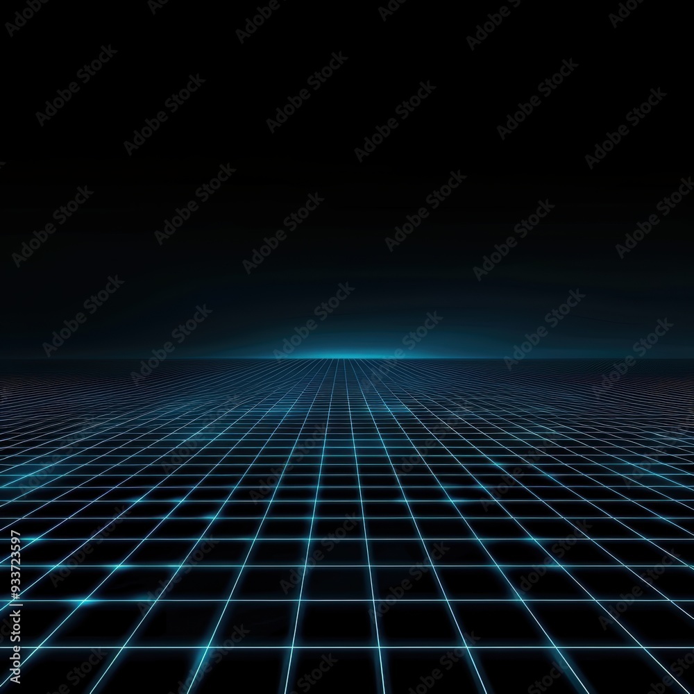 Blue grid on black background Blue grid on black background