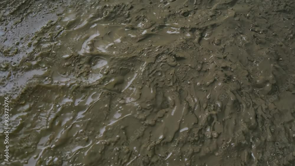 Exploring the textured patterns of wet mud at low tide on a coastal shoreline Exploring the textured patterns of wet mud at low tide on a coastal shoreline