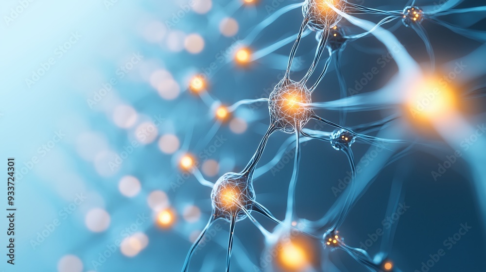 Dynamic 3D grid representing a neural network, with glowing synapses firing Dynamic 3D grid representing a neural network, with glowing synapses firing
