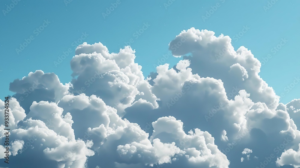 White Clouds Against Blue Sky Digital Illustration White Clouds Against Blue Sky Digital Illustration