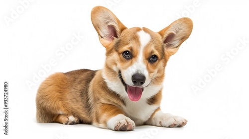 A Adorable Welsh Corgi Puppy Posing on a White Background