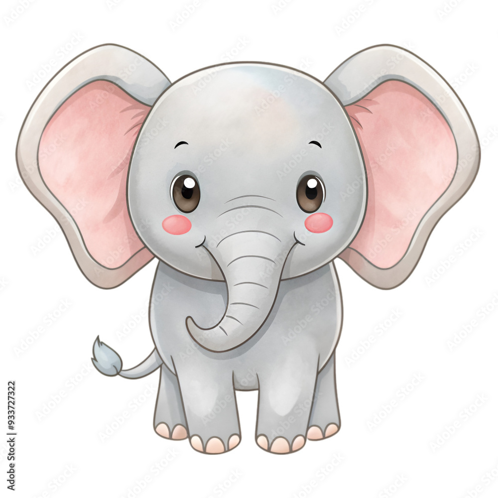 Cartoon cute baby elephant sitting Cartoon cute baby elephant sitting