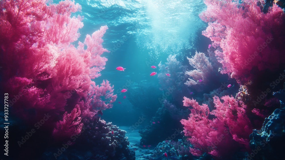 Fototapeta premium Vibrant Underwater Coral Reef Scene