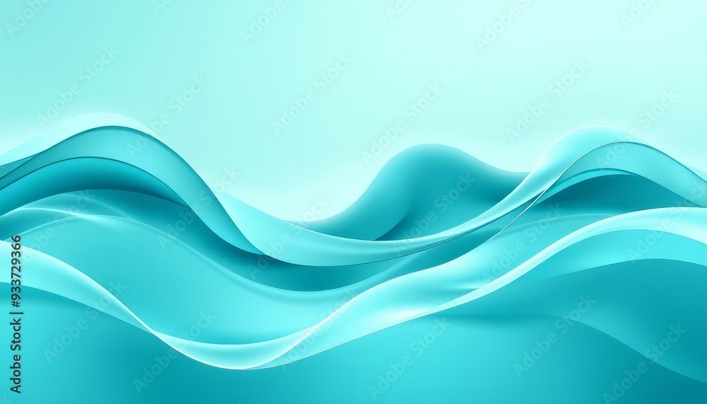 Obraz premium Flowing Organic Shapes in Teal and Turquoise