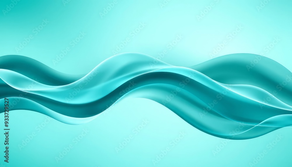 Fototapeta premium Flowing Organic Shapes in Teal and Turquoise