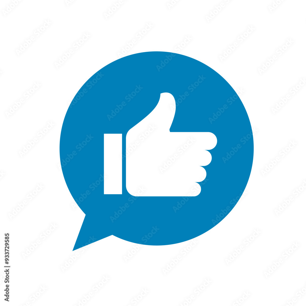 Like icon. Thumb up icon on white background.