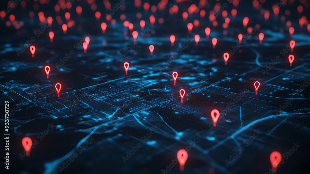 Digital Location Pins. Digital Location Pins.