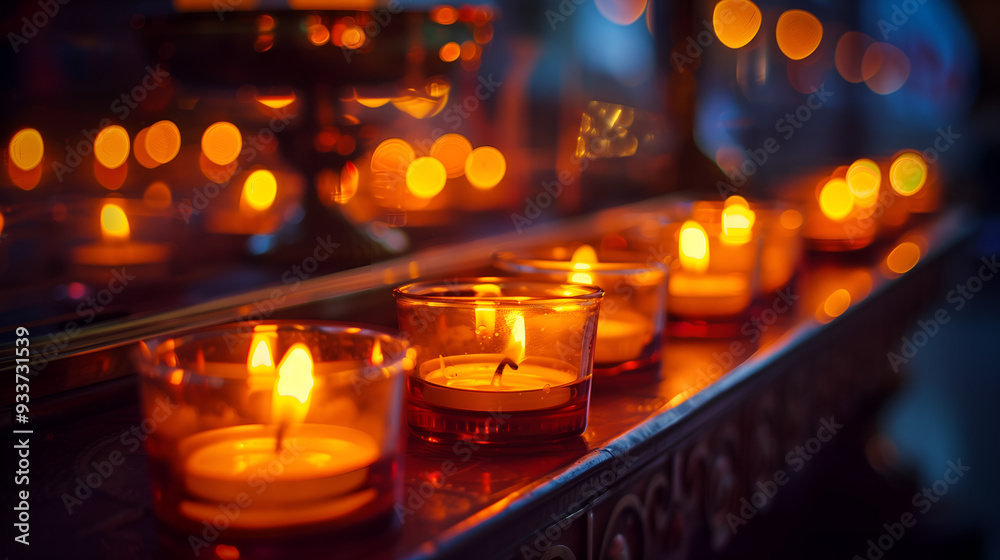 candles in the church on All Saints Day candles in the church on All Saints Day