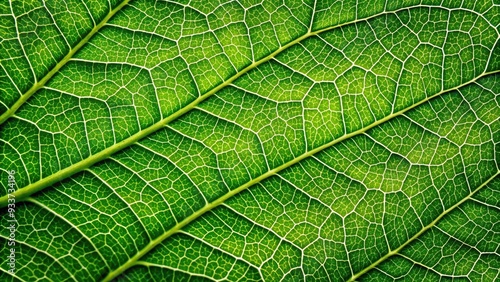 Green leaf texture macro detail featuring intricate veins and vibrant shades of green, flora, foliage, shades, detail, natural, background, macro, abstract, growth, framing, sustainable