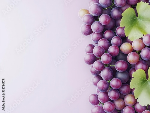 Non-GMO grapevine, close-up of grapes, 3D illustration photo